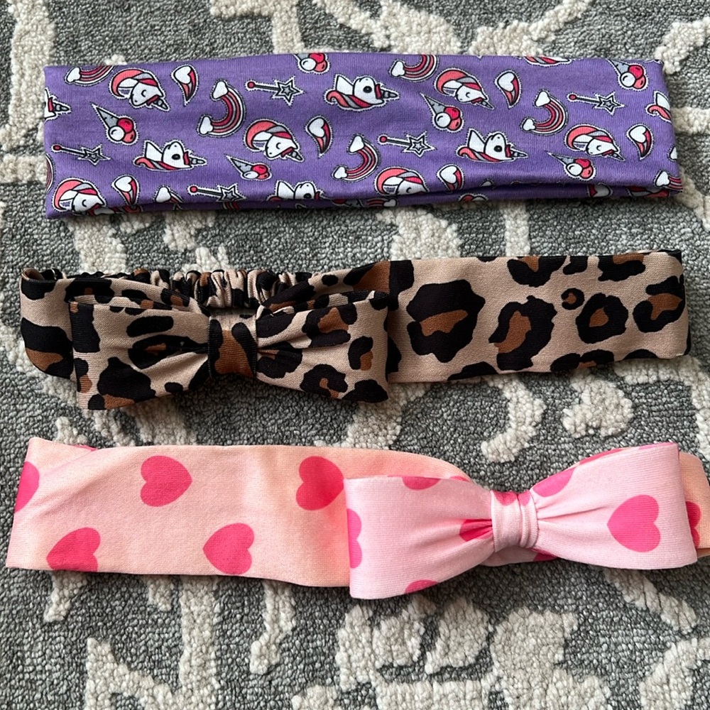 Girls elastic headbands toddler set of 3